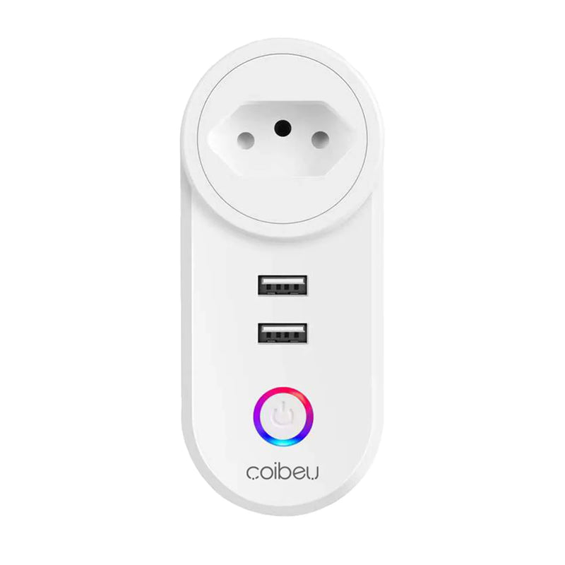 Tomada inteligente WiFi com USB ,Smart Plug Sem Fio Doméstica Multifuncional, Controle Remoto de Eletrodomésticos Por